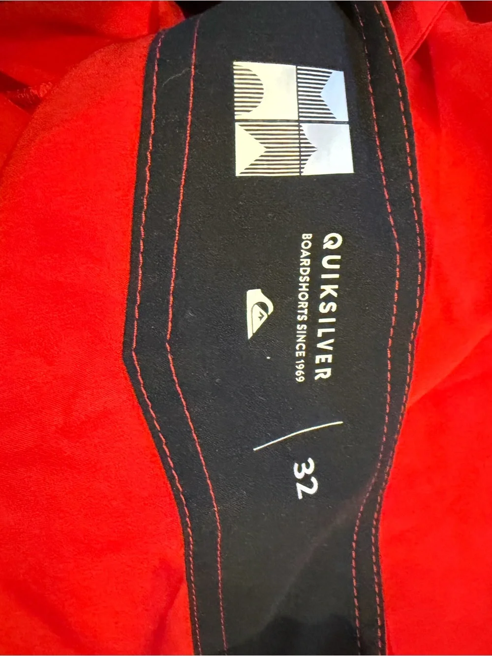 Quiksilver Men's Red Boardshorts with Black Drawcord